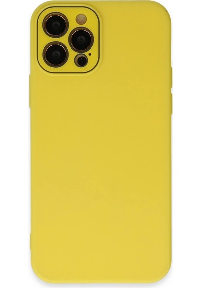 Cosmotex Newface Apple iPhone Uyumlu  12 Pro Max Kılıf Lansman Glass Kapak - Sarı
