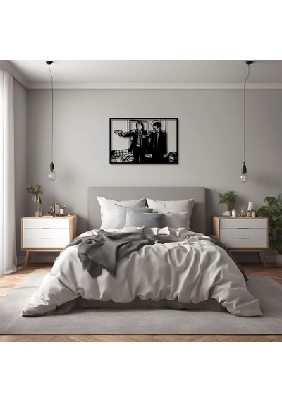 Lazer Kesim Metal Duvar Dekoru Pulp Fiction 1 Metal Duvar Tablosu Pop Art