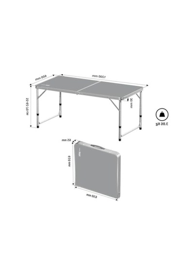 Katlanır Kamp Masası, 120 Cm Boyutunda Ve Kullanışlı Tasarım Abanoz - Beyaz Katlanır Kamp Masası, 120 Cm Boyutunda Ve Kullanışlı Tasarım Abanoz - Beyaz