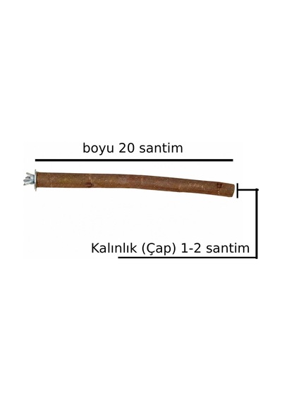 Tr Doğal Ağaç Papağan Kuş Tüneği Tünek Boy 20 Santim Çap 1-2 Santim