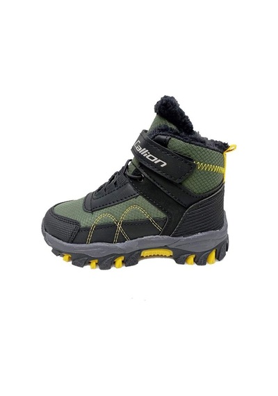 Callion 06p Deri Çocuk Sneakers Bot Haki Siyah Sarı Haki