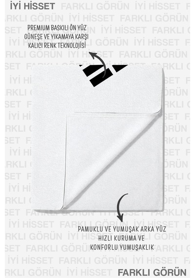 Kore Bayrak Temalı Beyaz Plaj Havlusu - Minimalist Uzak Doğu Stil Hızlı Kuruyan Mikrofiber Havlu İnci Bahçe