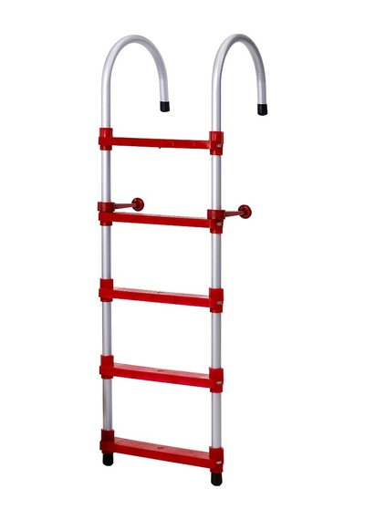 Hobi Store Portatif Tekne Merdiveni ( Kırmızı ) 3 Basamaklı