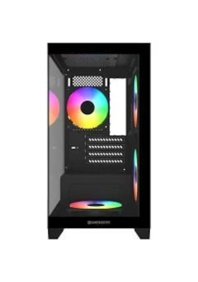 Gamebooster M6001b 600w 4 12 Rainbow Fan Mid-t M-atx Seaview Gaming Siyah Kasa