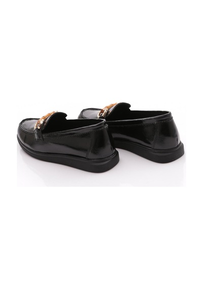 Dgn 7071-1 Kadin Loafer Ayakkabi Siyah Rugan