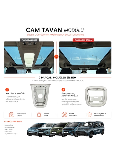 Psa Grubu Cam Tavan Aydınlatma Ara Parçası Set 001