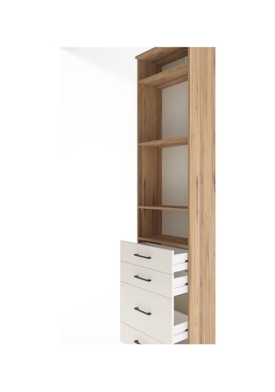Arges Dolap 4 Raflı 4 Çekmeceli 60x30x243 Çam-aytaşı Atlas Çam