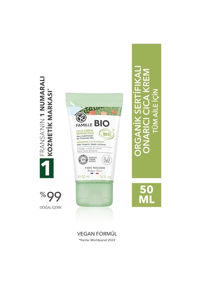 Organik İçerikli Cildi Nemlendirici, Yatıştırıcı Ve Besleyici Krem 50 Ml