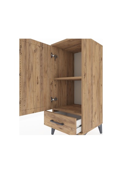 Hyperion Komodin Tek Raflı Tek Çekmeceli Tek Kapaklı 44x44x106 Çam-çam Atlas Çam