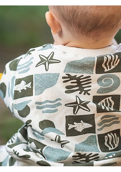 Antebies Okyanus Desen Sweatshirt Renkli
