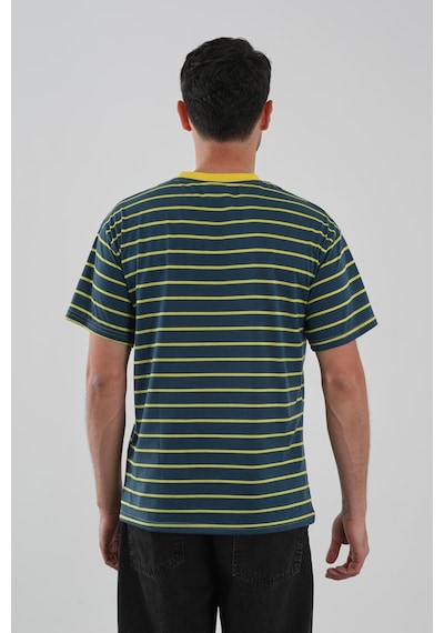 Alexander Gardi Alexandergardı Cep Detaylı Çizgili T-shirt Lacivert