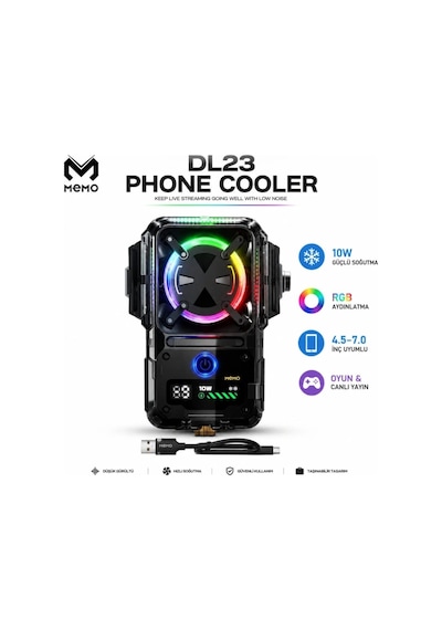 Memo Dl23 2000 Mah Bataryalı Yarı İletken Canlı Yayın Telefon Soğutucu