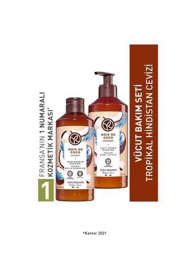 Yves Rocher Hindistan Cevizi Refill Duş Jeli Vücut Losyonu Seti-9916713 390 Ml Diğer