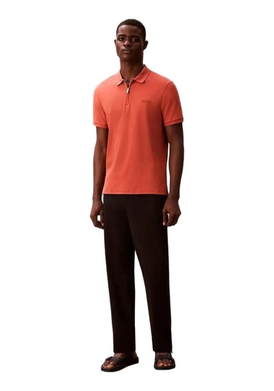 Calvin Klein Lv04le255g Ss Slim Supima Erkek Polo Tişört Turuncu