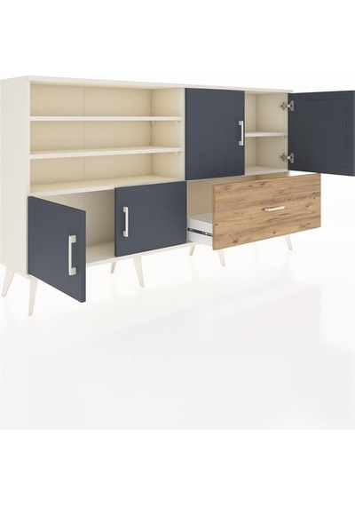 Arges Konsol 5 Raflı Tek Çekmeceli 4 Kapaklı 176x30x99 Aytaşı-ant Aytaşı-antrasit/çam Arges Konsol 5 Raflı Tek Çekmeceli 4 Kapaklı 176x30x99 Aytaşı-ant Aytaşı-antrasit/çam