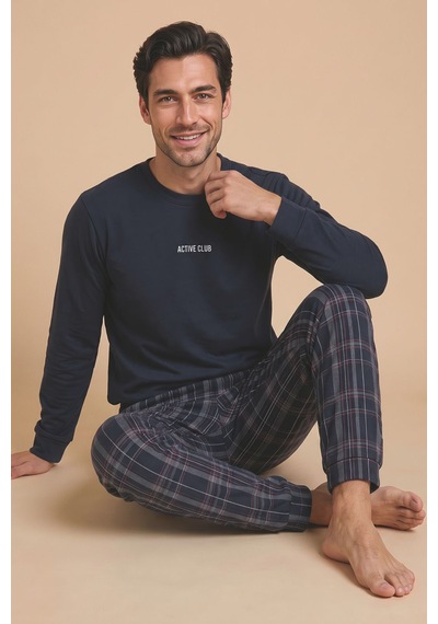 Wordex Falkom 5802 İnterlok Kışlık Kalın Kumaşlı Ekose Pijamalı Erkek Ev Pijama Takımı Lacivert Wordex Falkom 5802 İnterlok Kışlık Kalın Kumaşlı Ekose Pijamalı Erkek Ev Pijama Takımı Lacivert