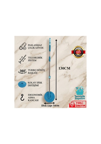 Turbo Orjinal Yedek Sap Kaymaz Kilit Sistemli Fix, Comfort, Pratik, Trend, Mopida, Magic Mopları İle Uyumlu
