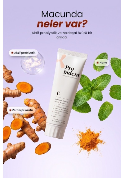Probident Zerdeçal Özütü İlaveli Probiyotik Diş Macunu 75 ML