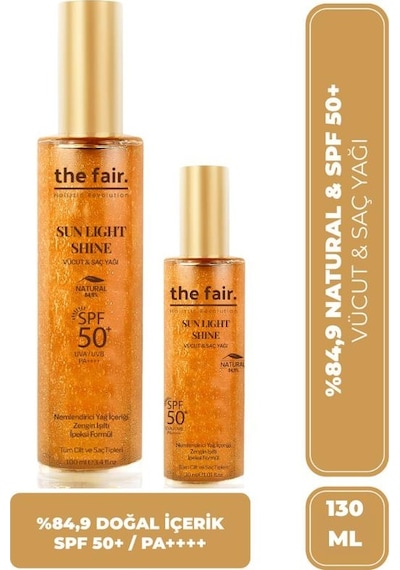 The Fair Sun Light Shine Parıltılı Güneş Koruyucu Saç ve Vücut Yağı SPF50+ 130 ML
