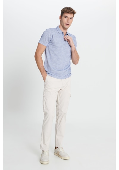 AC&Co / Altınyıldız Classics Erkek Lacı Slim Fit Dar Kesim Polo Yaka Çizgili Cepli Tişört Lacı