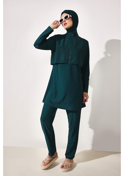 Defacto Regular Fıt 5li Koyu Yeşil Burkini Mayo G8897ax26smgn756 Yeşil-gn756
