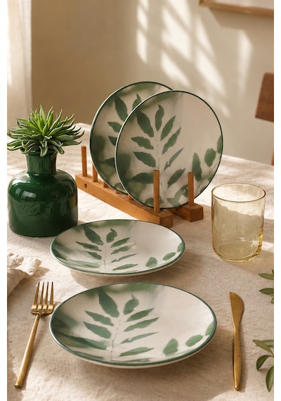 Keramika Botanical Grace Pasta Tabağı 20 Cm 4 Adet 23447 Çok renkli