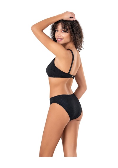 Endeep Kadın Cut Out Detaylı Dokulu Siyah Bikini Takımı