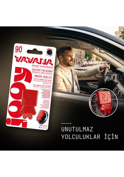 Vavana Jooy Araba Klima Kokusu 6'lı Set, 90 Gün Etkili Oto Kokusu Amberin Absolute