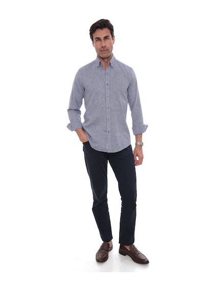 Slim Fit Uzun Kol Yaka Düğmeli Nefes Alan Keten Hediye Kutulu Erkek Gömlek Fs-004548 - İndigo-3228 Indigo Slim Fit Uzun Kol Yaka Düğmeli Nefes Alan Keten Hediye Kutulu Erkek Gömlek Fs-004548 - İndigo-3228 Indigo