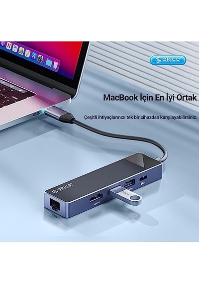 Type-c Pd100w 4k 30hz Hdmı 3.5mm Jak Sd Tf Kart Okuyucu 3 Usb Portlu Hub Çoklayıcı