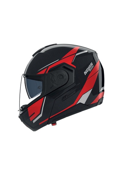 Nolan N90.3 Sincrono 350 Çeneden Açılır Kask Siyah Kırmızı