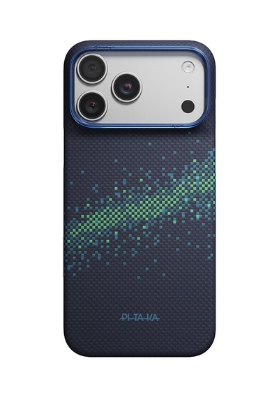 Apple iPhone Uyumlu 18 Pro Kılıf Aramid Karbon Fiber Tactile Woven Starpeak Milky Way Galaxy Kapak Lacivert