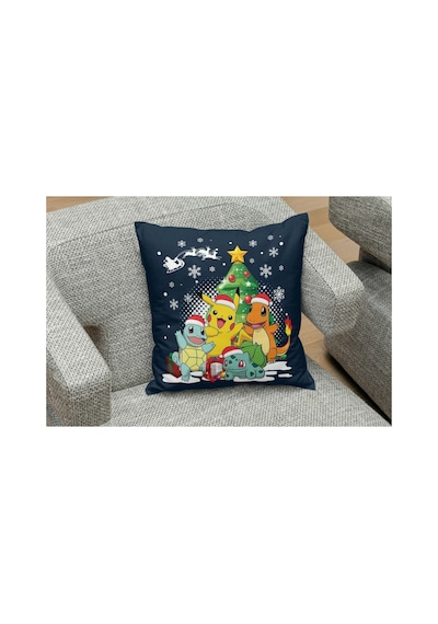 Yeniyıl Noel Temalı Pokemons And Pikachu Desenli Yastık Kılıfı Çok Renklı