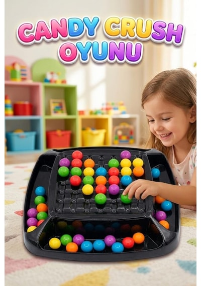 Renkli Toplar Candy Crush 80 Boncuklu Eğitici Düşünce Geliştirici Eşleştirme Kutu Oyunu