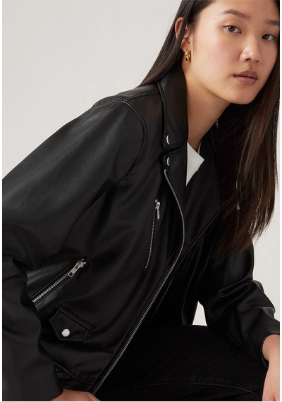 Kadın Kendal Moto Biker Deri Ceket - A9373-0000-5112 Siyah