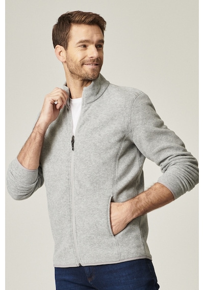 AC&Co / Altınyıldız Classics 4A5221100014GMJS Standart Fit Fermuarlı Bato Yaka Polar Erkek Ceket Gri