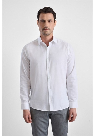 Süvari Beyaz Slim Klasik Yaka Düz Casual Gömlek Gm1008400350-bey Süvari Beyaz Slim Klasik Yaka Düz Casual Gömlek Gm1008400350-bey