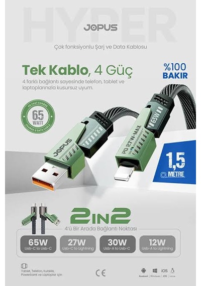 Jopus Kablo 2in 2 Black