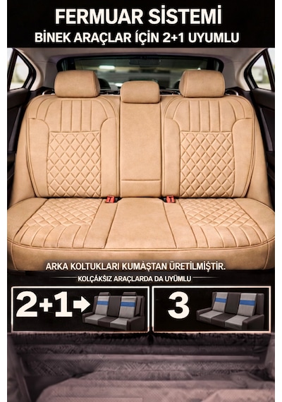 Fiat Linea 2007 Ve Sonrası Uyumlu Zerafet Serisi Bej 5'li Ortopedik Koltuk Minderi 55511641