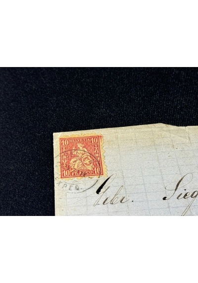 1871 Yılından İsviçre Zarfsız Mektup Helvetia 10 Franco Pullu Sc 53 Varış Damgalı  Teşhir Ürün