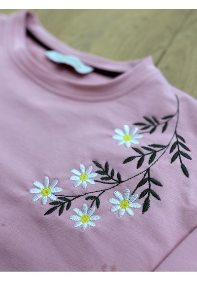 Yubistitch Tshirt Nakış İşlemeli Çiçek 6-Gülkurusu