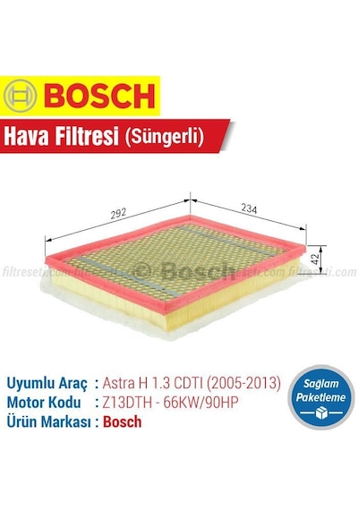 Opel Astra H 1.3 Cdtı Bosch  Hava Filtresi 2005-2013