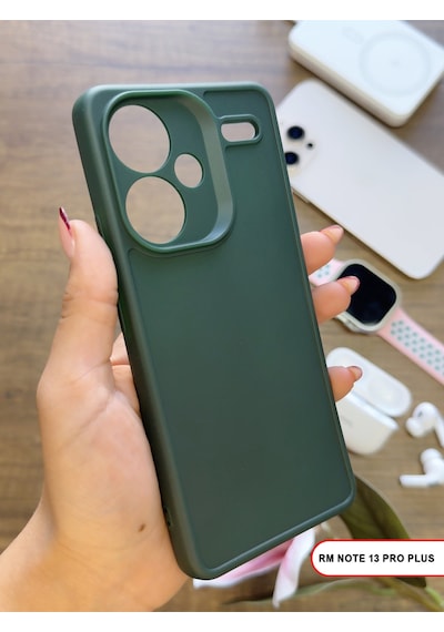 Redmi Note 13 Pro Plus Uyumlu Kamera Korumalı Darbeye Dayanıklı Renk Atmayan Keep Silikon Kılıf Haki