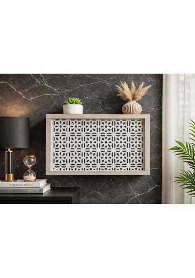 Eylux Modern Dekoratif Duvara Asılabilir Sigorta Ve Modem-wifi Saklama Kutusu 30x40 Cm Derinlik 10cm Bej