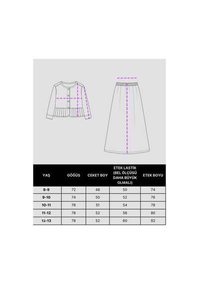 Angel&co. Girls Clothing Kot Peplum Ceket Ve Etek Takımı İndigo Jean - 738050578 İndigo Jean