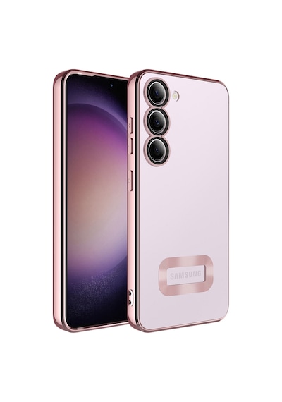 Noktaks - Galaxy Uyumlu S23 Plus Uyumlu - Kılıf Kamera Korumalı Logo Gösteren Omega Kapak - Rose Gold - T26474 Rose Gold