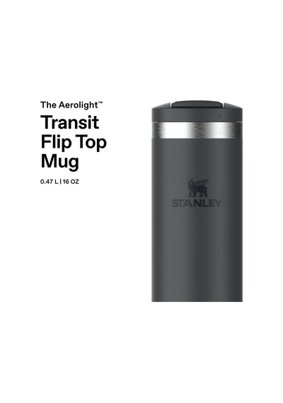 Stanley The Transit Fliptop Mug Termos Bardak, 0.47 L, Siyah 2.0 Çok Renkli