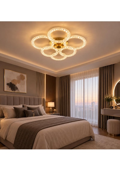Daire 3+3'lü Ledli Gold Avize