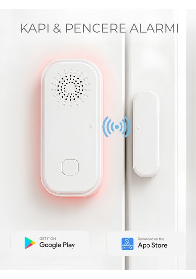 Fletvi Smart Akıllı Kapı Ve Pencere Dedektörü Alarm Sistemi Anlık Bildirimli Alarm Sistemi Sesli Işıklı