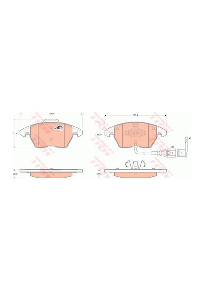 Vw Golf 5 Ön Fren Balatası 1.6 Fsi 288Mm Disk için 2004-2009 Trw